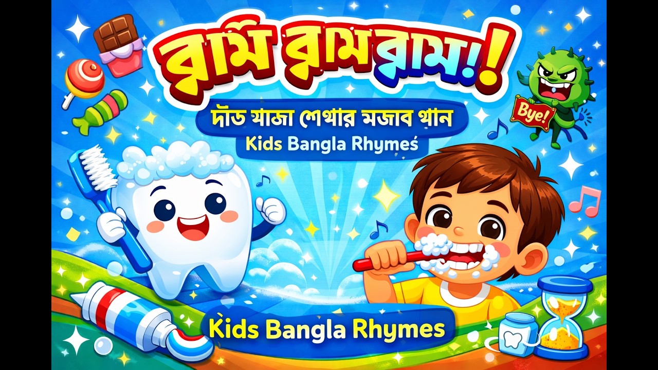 ব্রাশ ব্রাশ ব্রাশ 🪥 | দাঁত মাজা শেখার বাংলা শিশুতোষ গান | Kids Bangla Rhyme