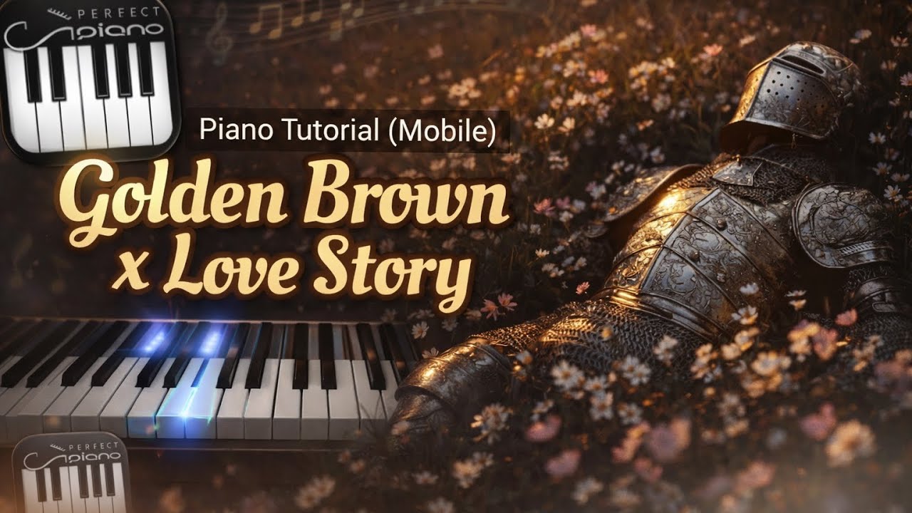 Golden Brown x Love Story | Piano Tutorial (Mobile)