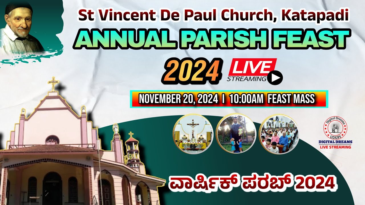 Annual Parish Feast 2024 | St Vincent De Paul Church, Katapadi | 20.11.2024 | 10.00 AM
