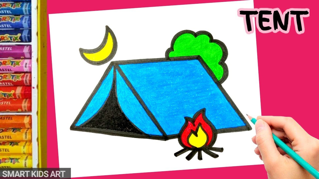 How To Draw Tent | तम्बू का चित्र कैसे बनाएं | Tent Drawing | Draw Smart