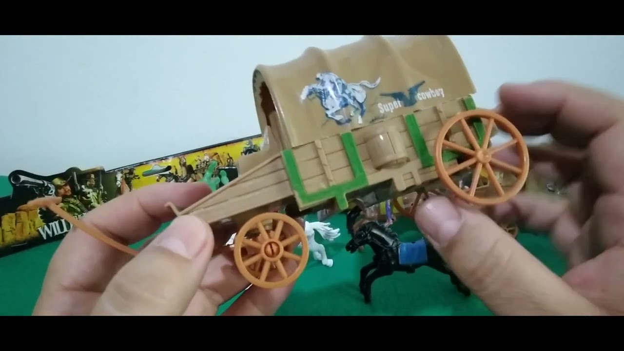 #unboxing #review Set de indios de plástico video51 marca Wild The Best West con accesorio carreta