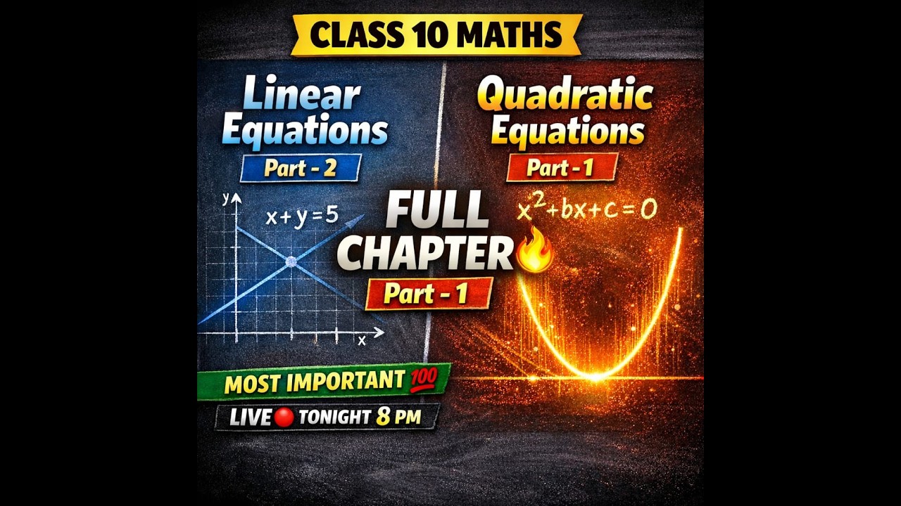 live class 10th | linear equations in two variables and quadratic equation