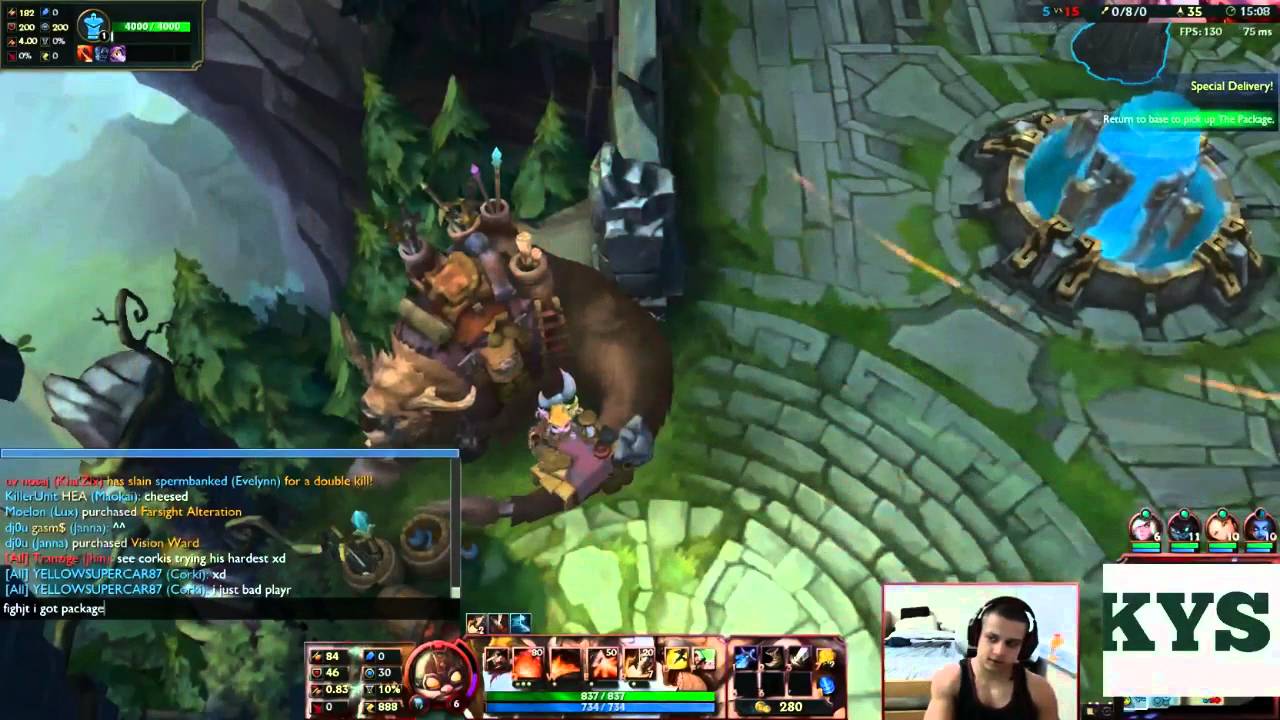 Tyler1 runs it down mid