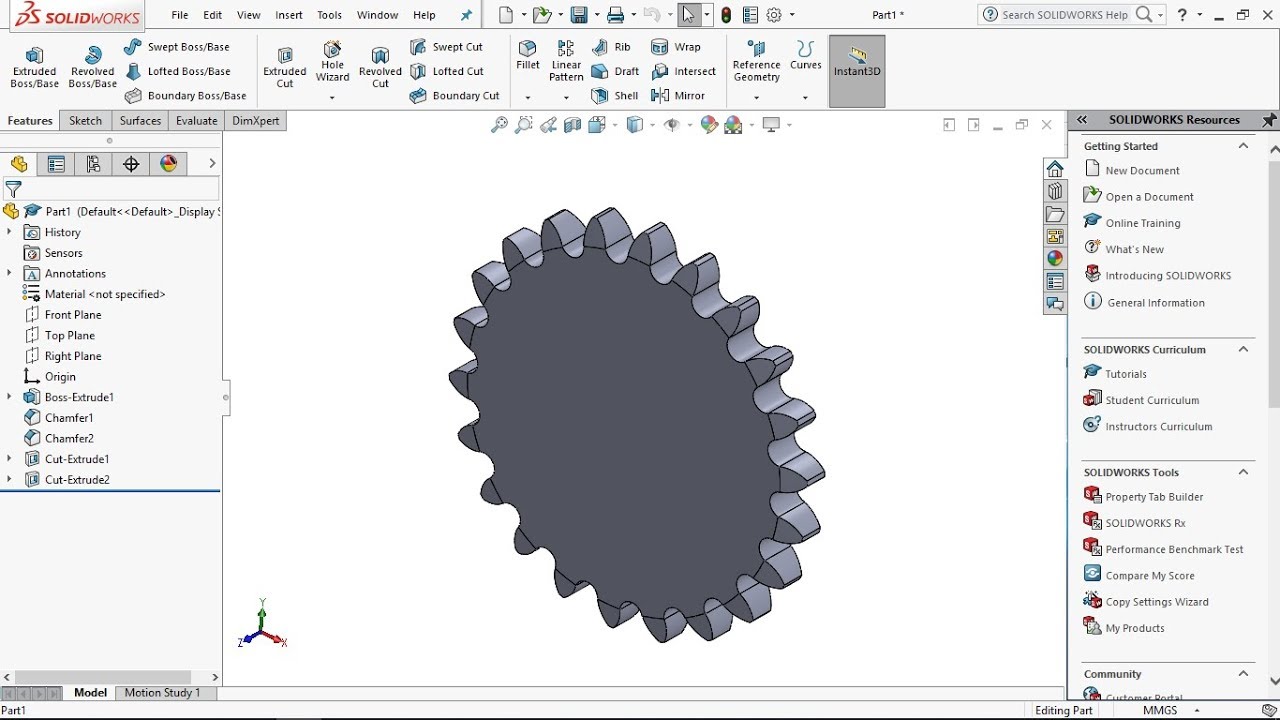 Tutorial Solidworks - Belajar Desain 3D #10 - Sprocket Chain - Solidworks 2017 (Fast Tutorial)