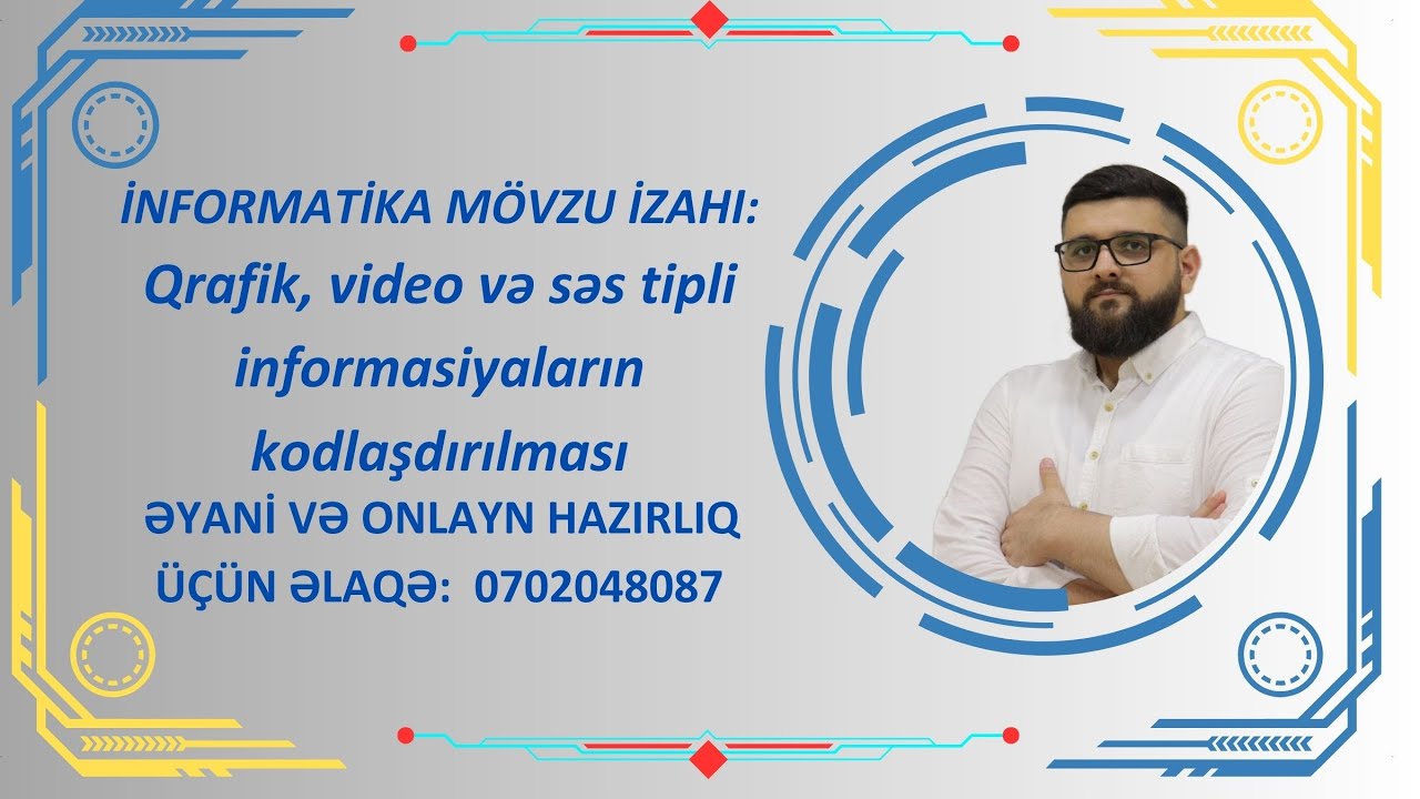 İnformatika. MÖVZU: Qrafik, video, və səs informasiyasının kodlaşdırılması.