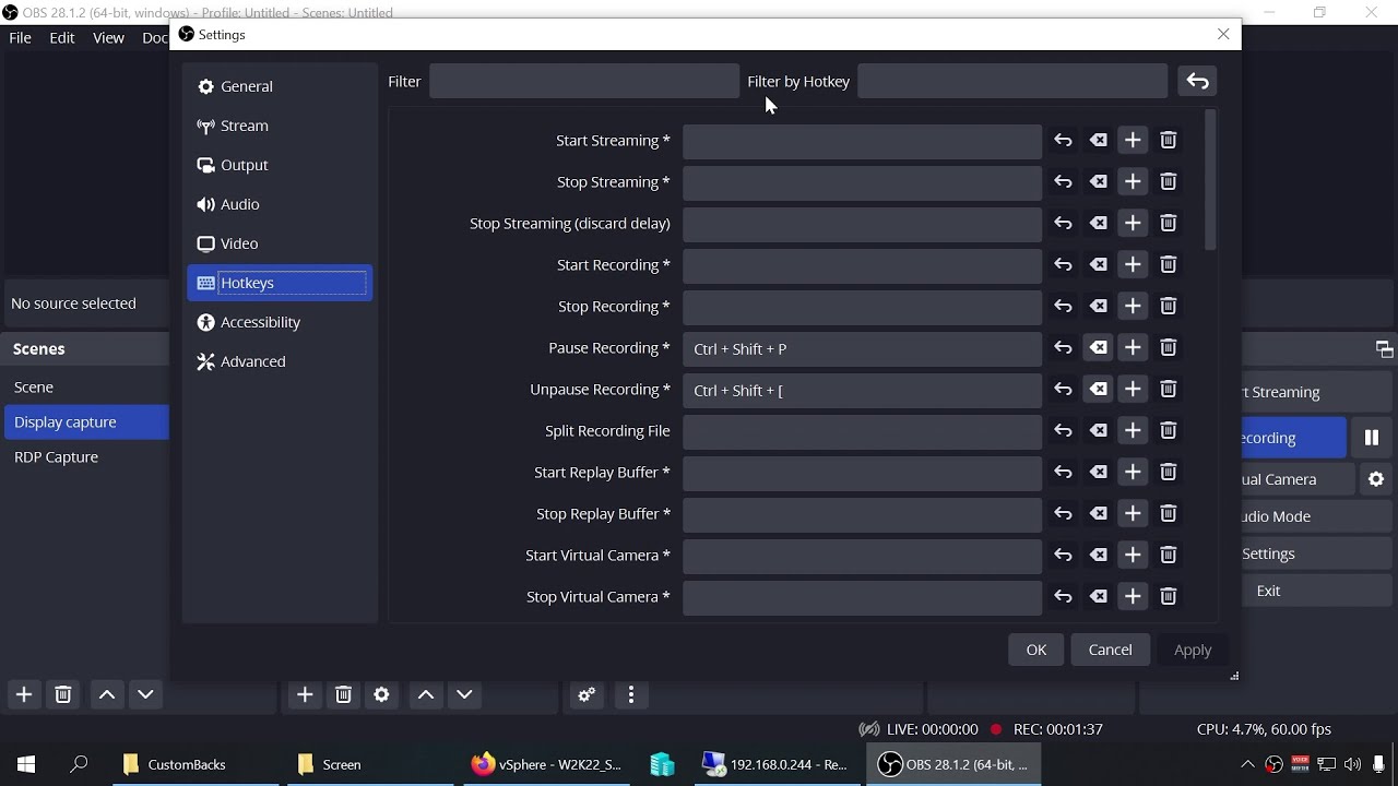 OBS Creating Shortcuts - Quickly Switch scenes & More