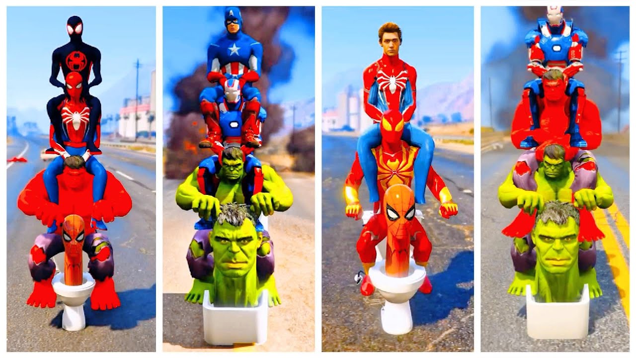 SUPERHERO MEGA BATTLE #77  MARVEL AND DC SUPERHERO MEGA BATTLE SPIDERMAN VS IRONMAN VS HULK VS THOR
