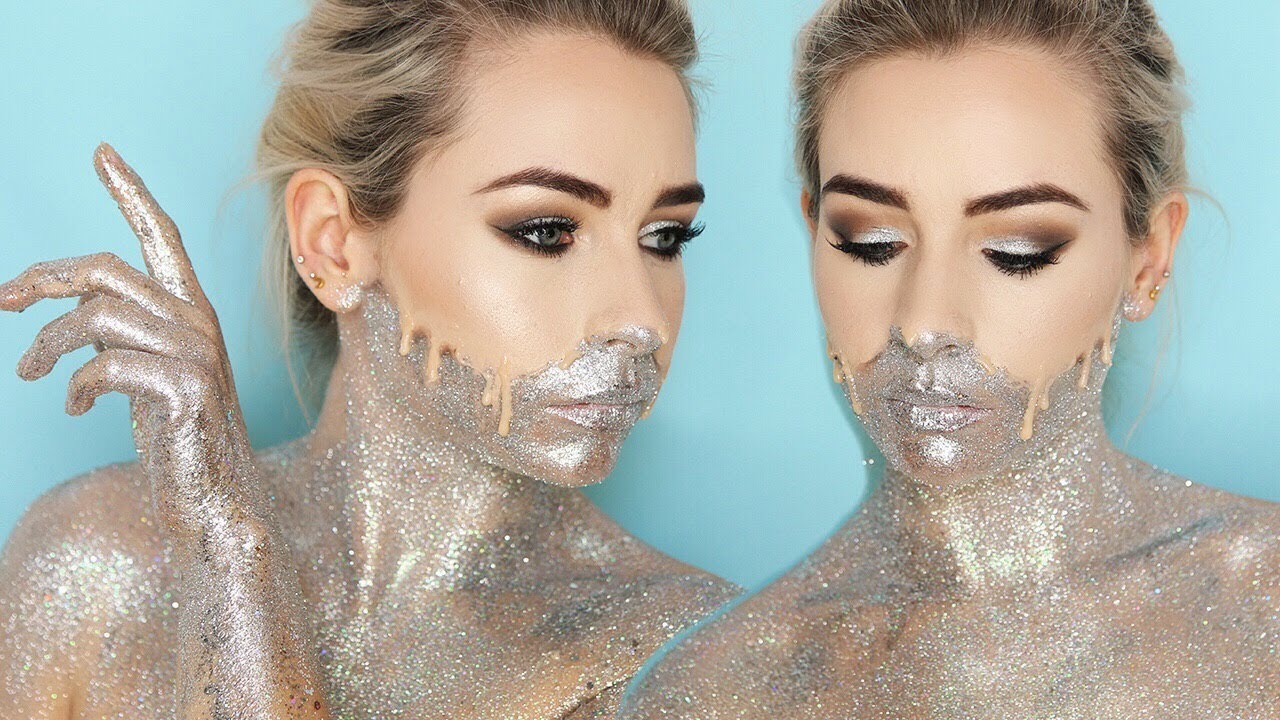 GLITTER MELTING FACE HALLOWEEN TUTORIAL