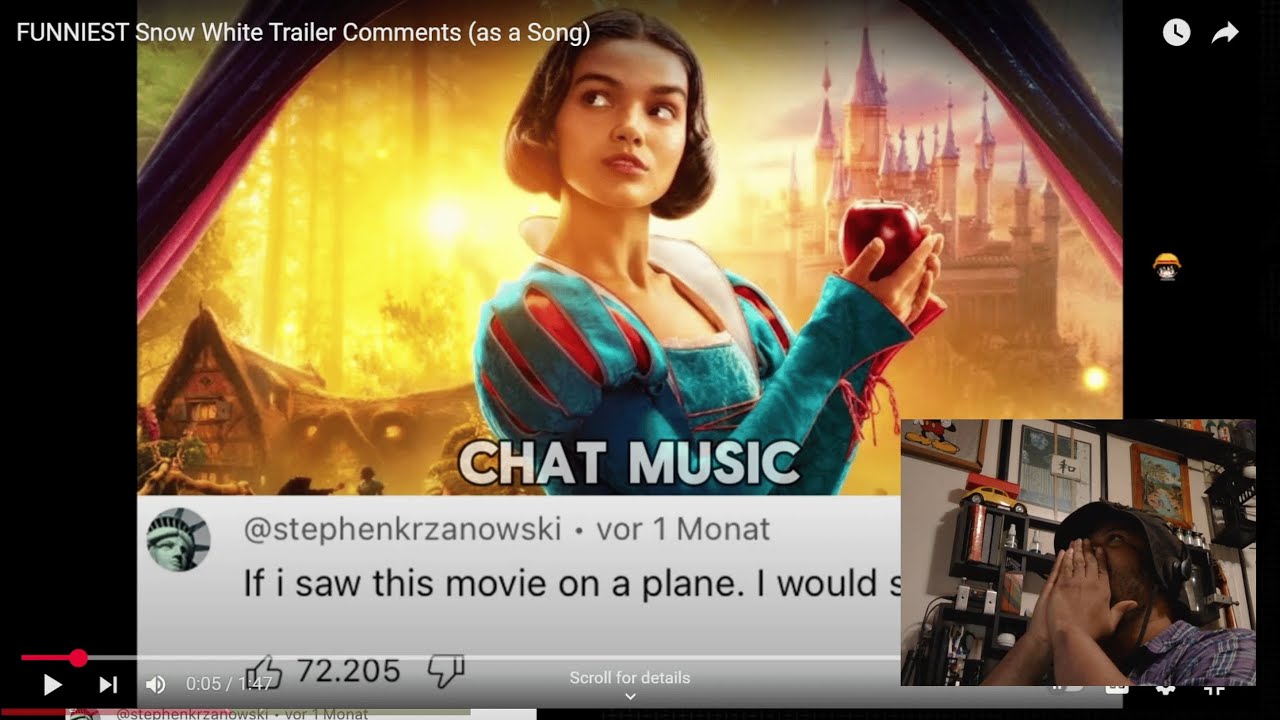 Reaction to FUNNIEST Snow White Trailer Comments by Chat Music