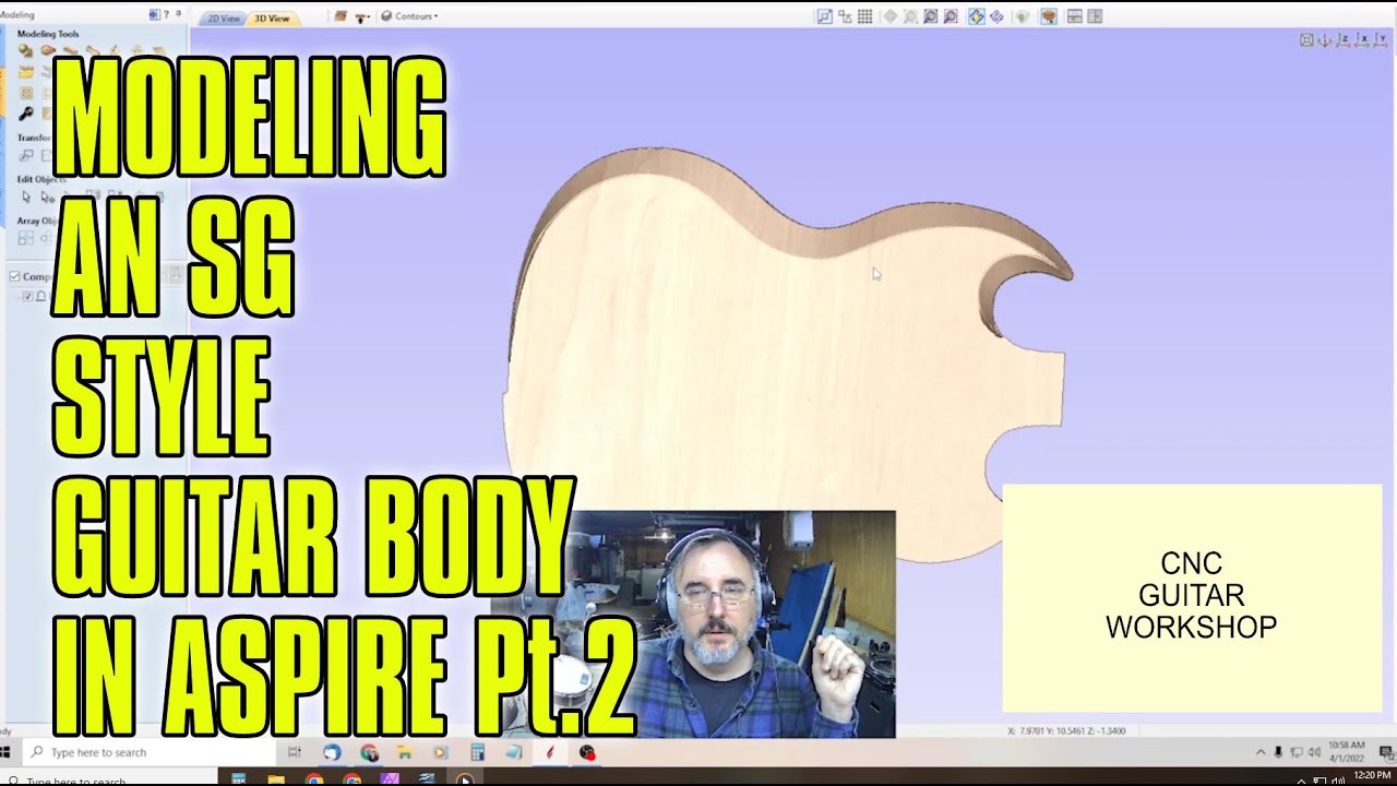 Modeling a Gibson SG in Vectric Aspire Part 2