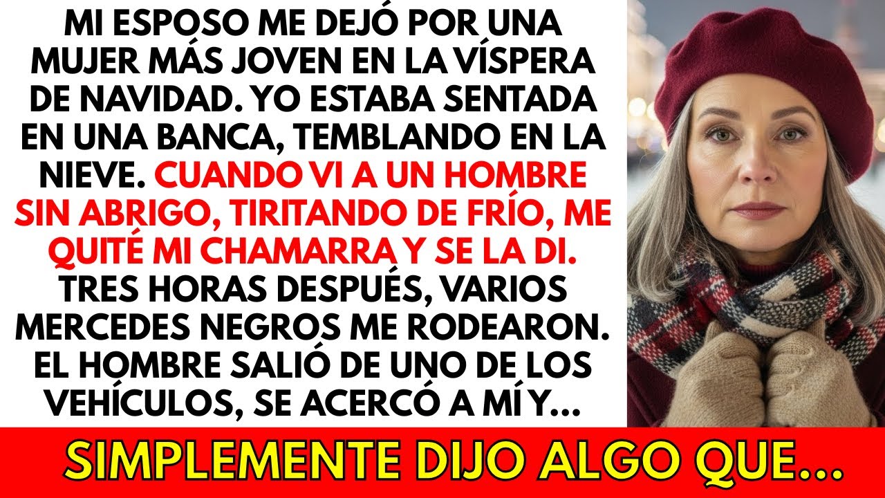 Sentada en una banca helada, le di mi abrigo a un desconocido— sin imaginar que era millonario…