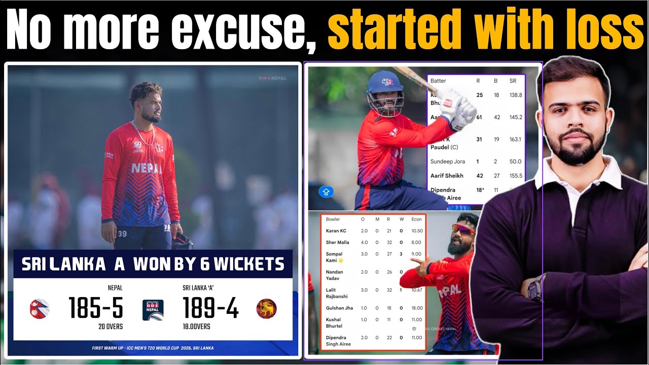 Nepal started with a loss. Bowlers failed to perform against Sri Lanka A | No more excuses| T20 WC