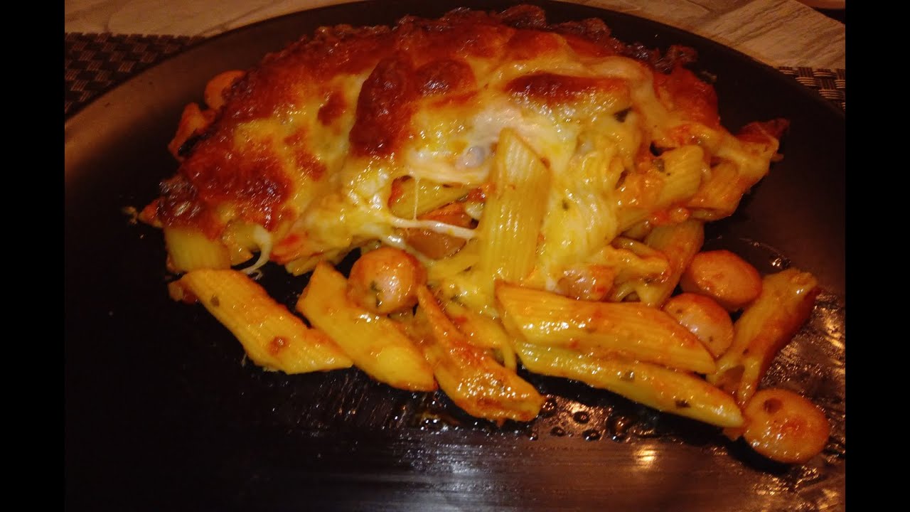 Pâte a la crème et fromage gratinée