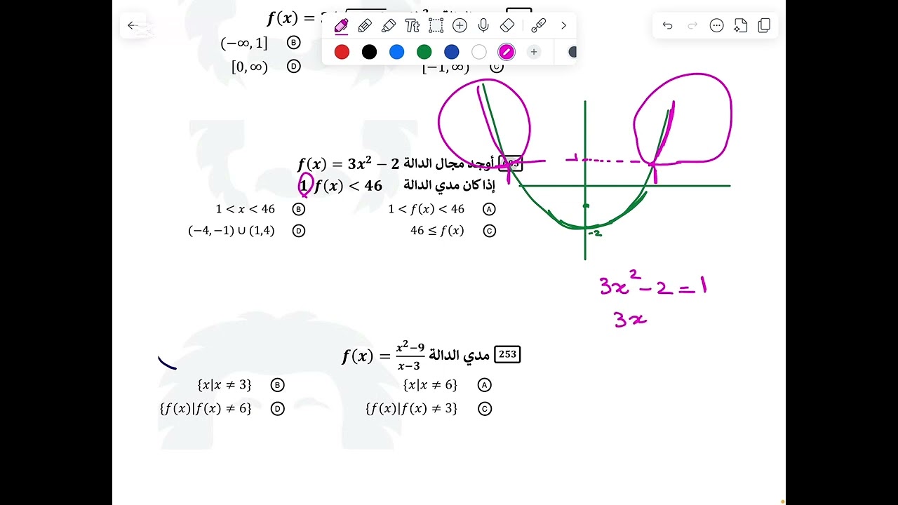 شرح افكار المجال والمدى المطلوبه
