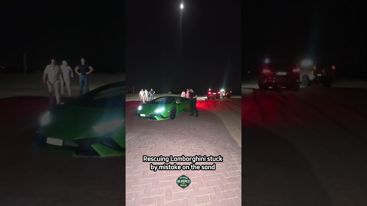 Saving one more Lamborghini from sand 🏜️💨 #offroadrecovery #lamborghini #supercars #carstuckinsand