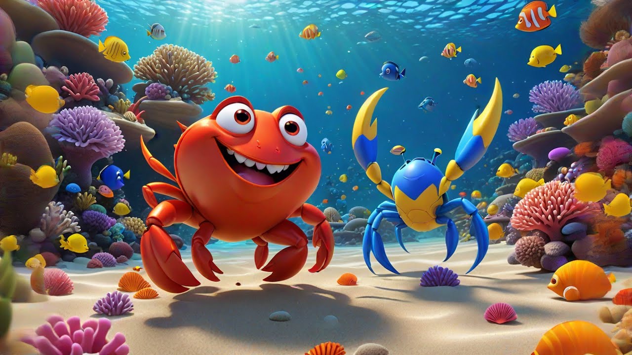 Three Colorful Crabs Count to Ten | Beachside Counting Song for Kids | Fun Ocean Nursery Rhyme