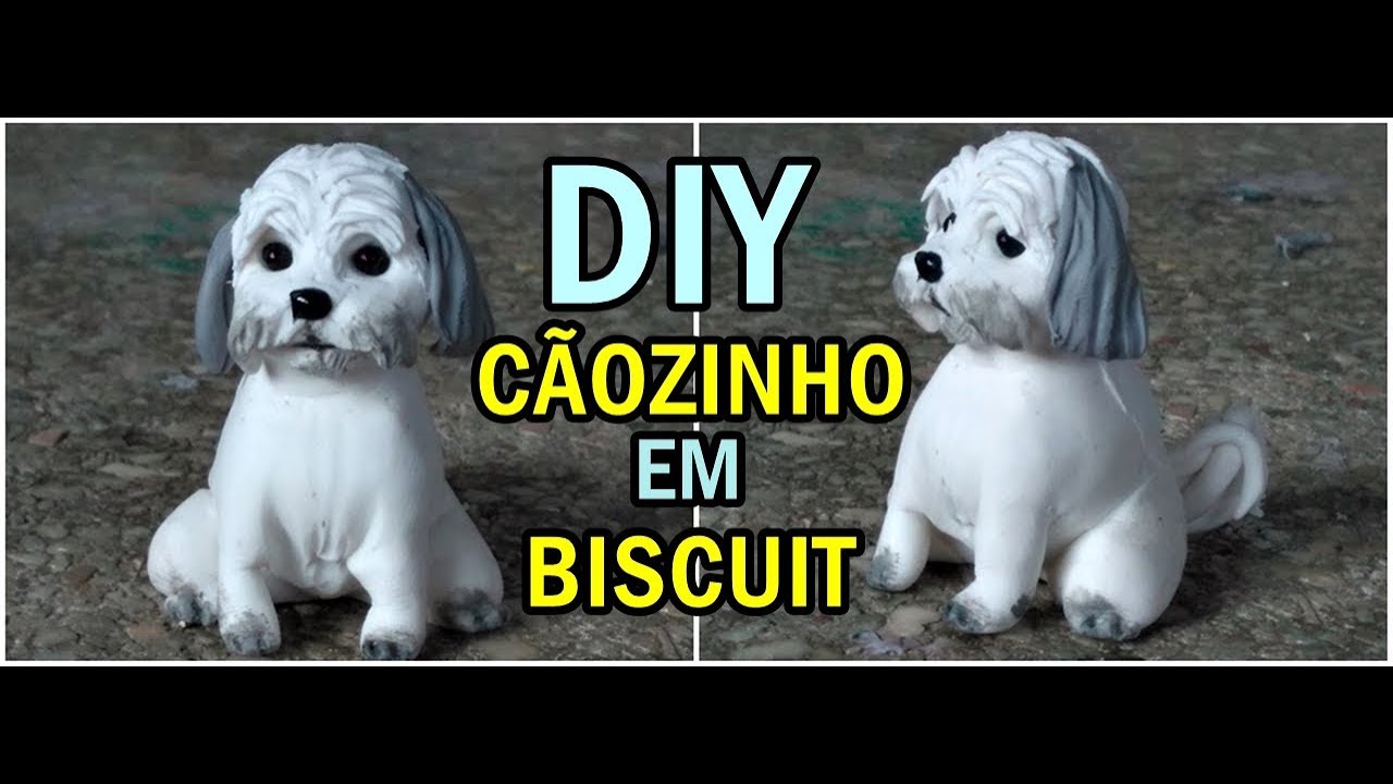 DIY- Cãozinho em biscuit - Completo