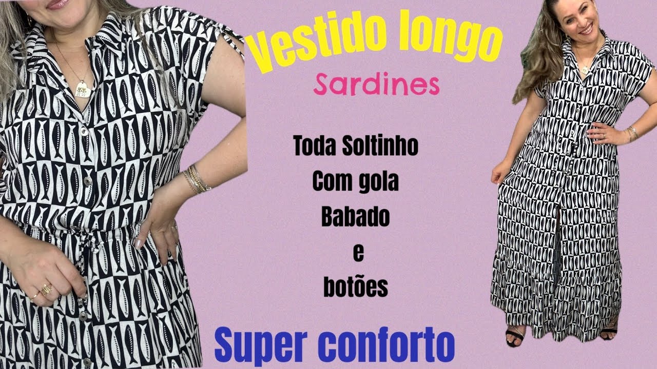 VESTIDO LONGO COM GOLA,BOTÕES E MANGA JAPONESA , passo a passo do corte e costura, #dress #vestido 