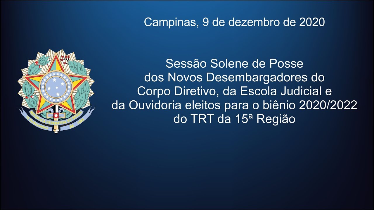 Sessão Solene de Posse do Corpo Diretivo | 09/12/2020 | 16h