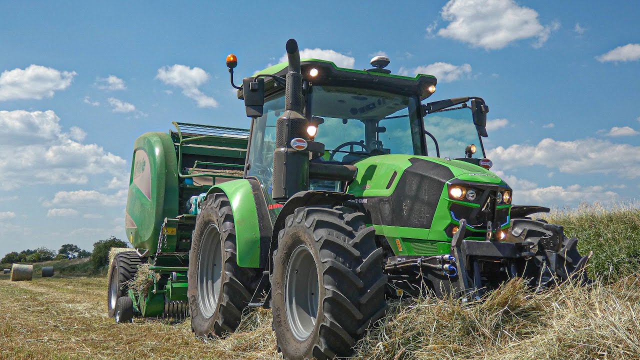 Prasowanie Siana Zielonym Zestawem w Gr Śliwińscy☆ Deutz-Fahr 5105 + McHale V6750