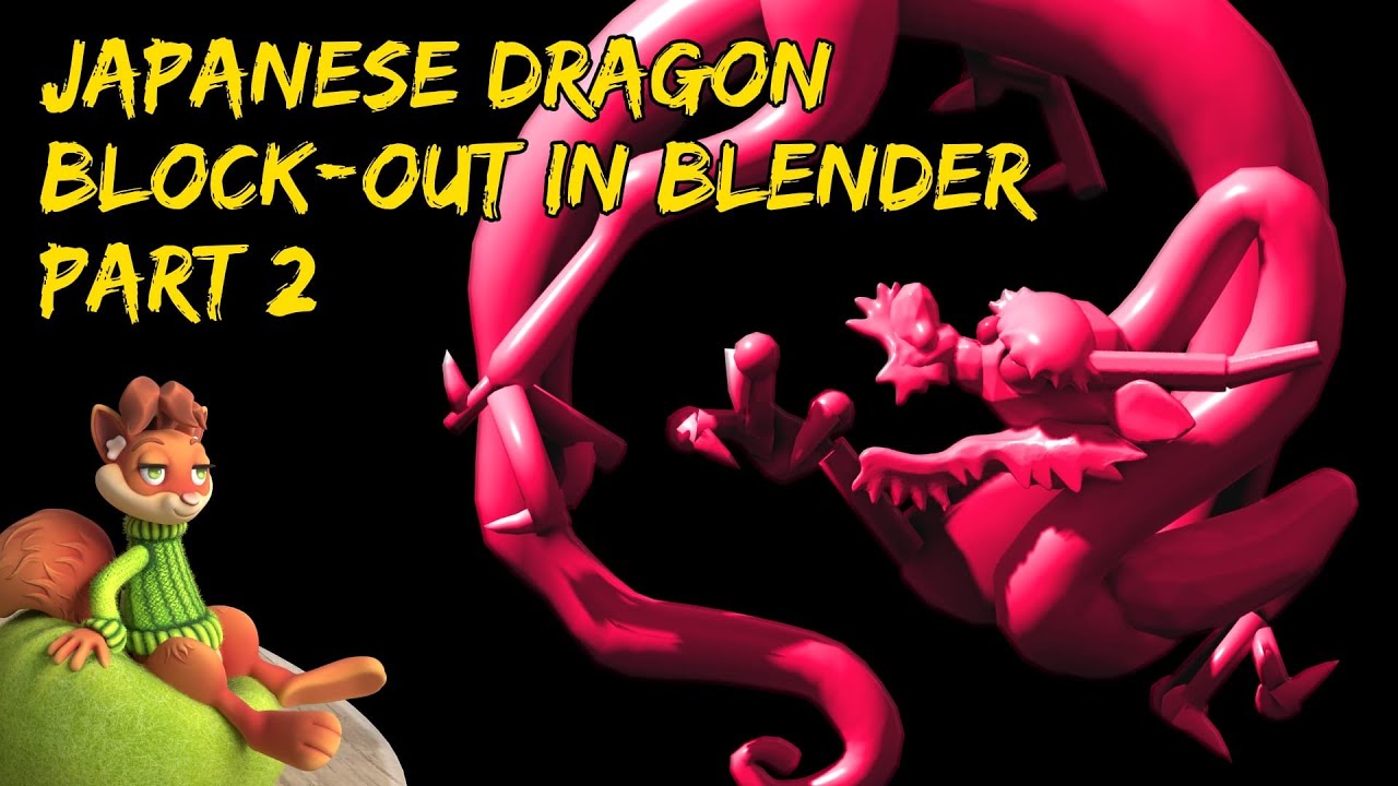 Part 2: Japanese Dragon Image to 3D in Blender Block-out process