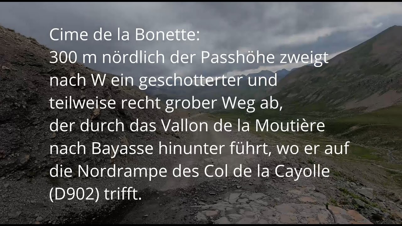 Schotterstrecke vom Cime de la Bonette zum Colle de la Cayolle