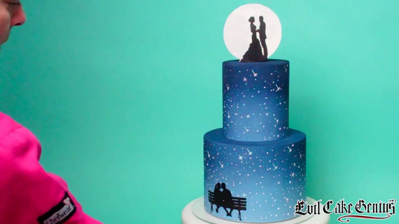 Shooting Star Silhouette Cake