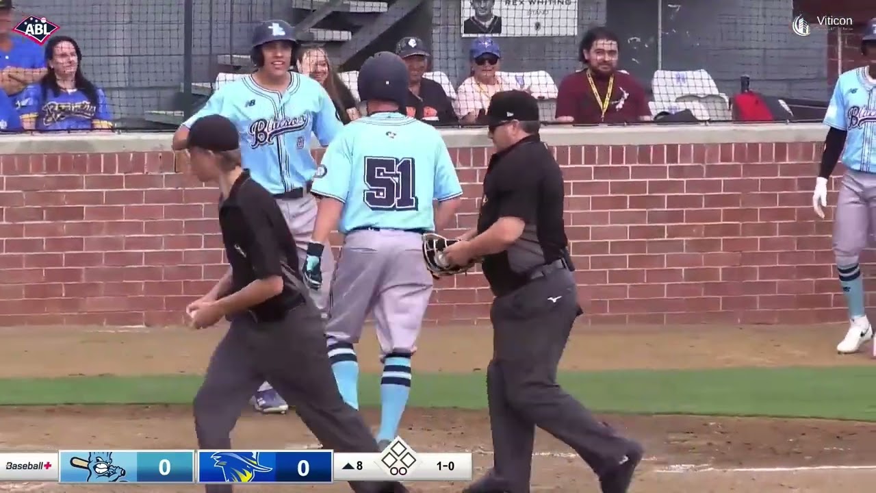 Michael Campbell breaks the dead lock in extras with Home Run for the Sydney Blue Sox.