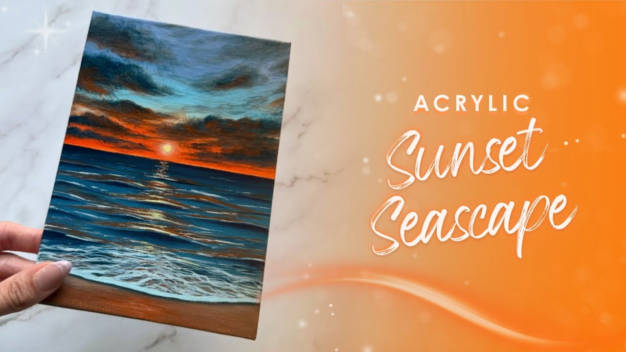 How to Create a Stunning Seascape Sunset 🌅 | Acrylic Painting Tutorial