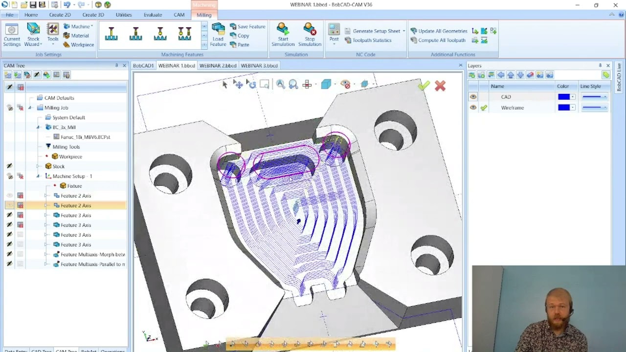Live Programming Complex Part with BobCAD-CAM