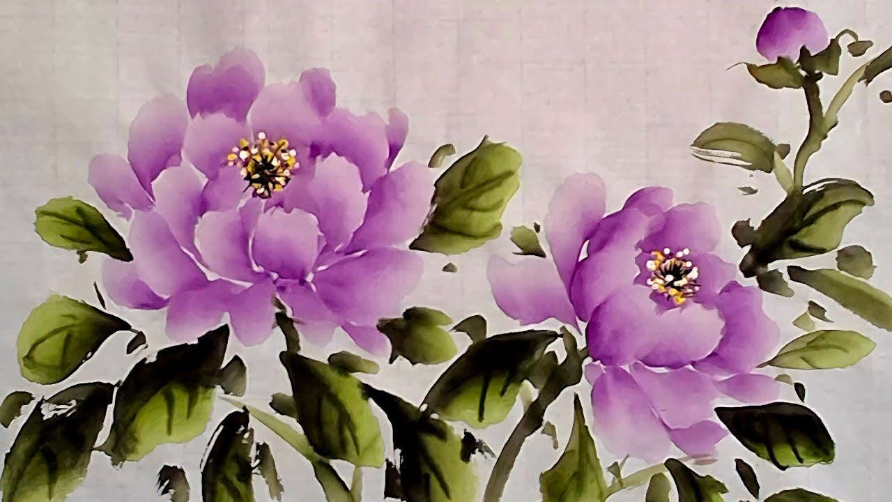 모란그리기 문인화 수묵담채화 동양화 