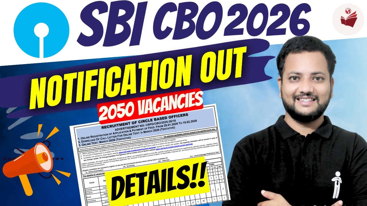 🚨 SBI CBO 2026 Notification Out | 2050 Posts | Circle Based Officer Recruitment Details