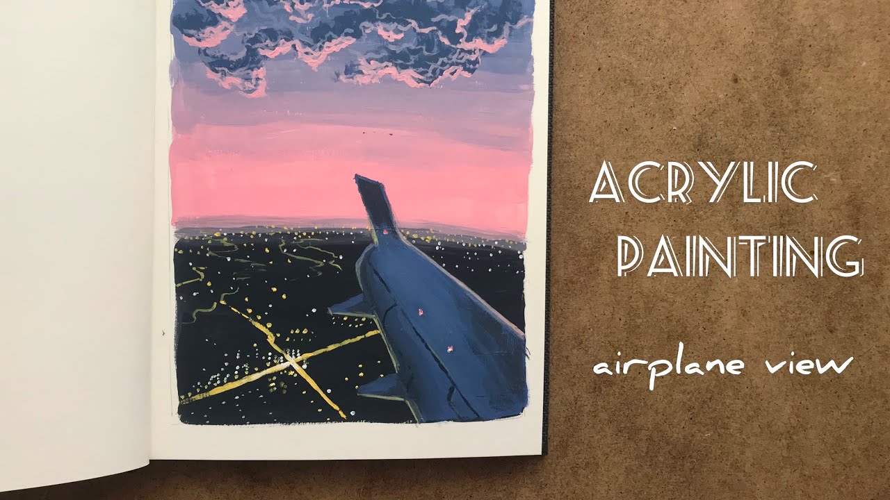 ✈️ acrylic painting - Airplane view✨