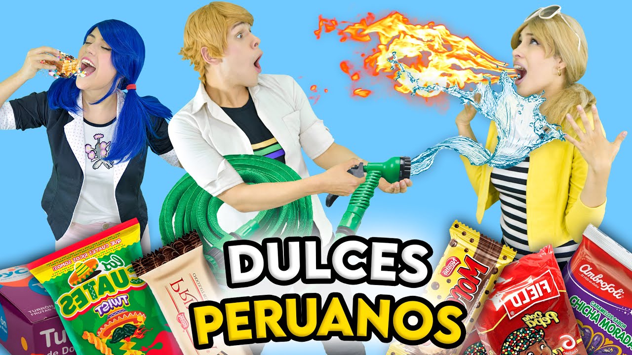 Probando dulces peruanos 😱 | Reacción Miraculous Lady Bug personajes ❤️