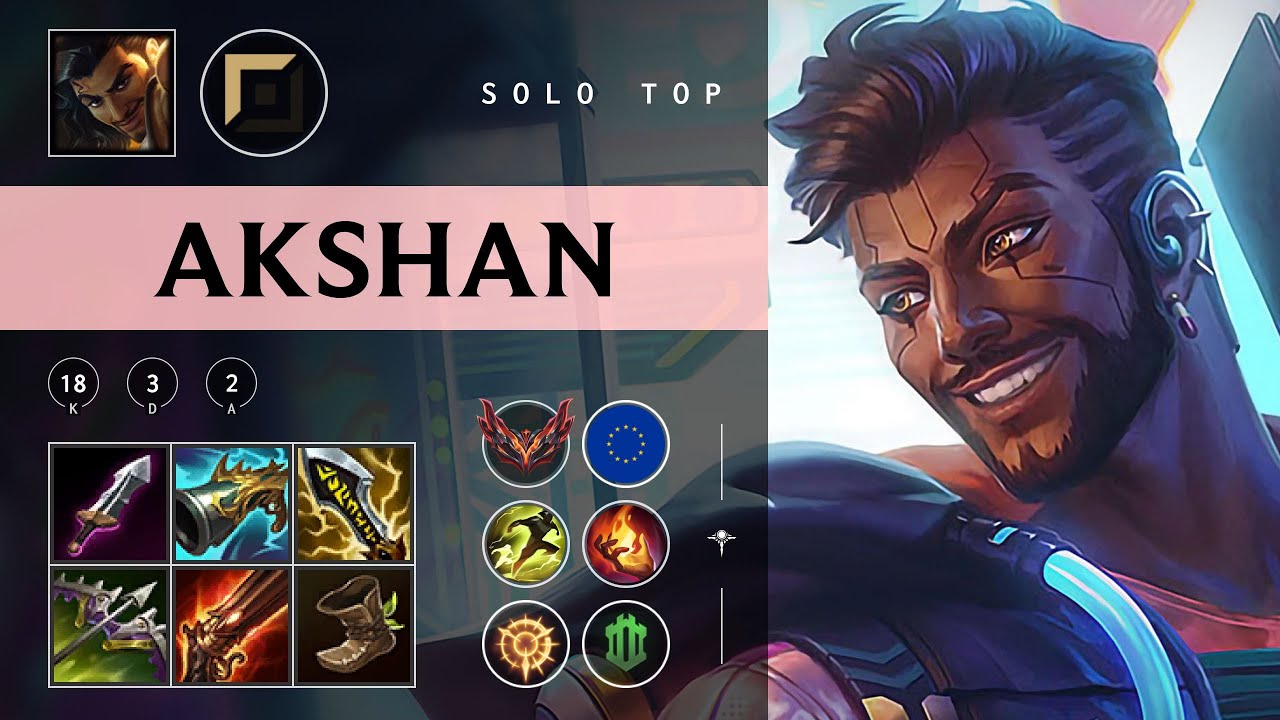 Акшан Топ против Амбессы — EUW Grandmaster, патч 25.24