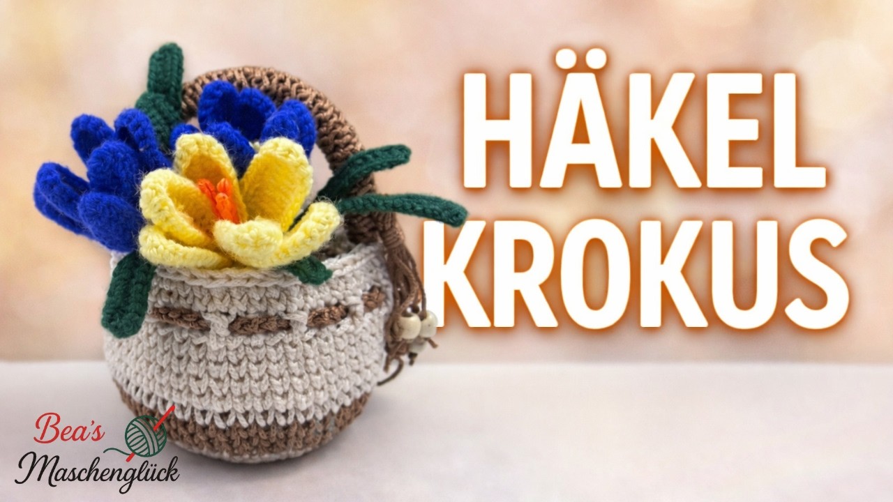 Krokus häkeln 🌸 Frühlingsblume | Crochet Crocus Flower Tutorial
