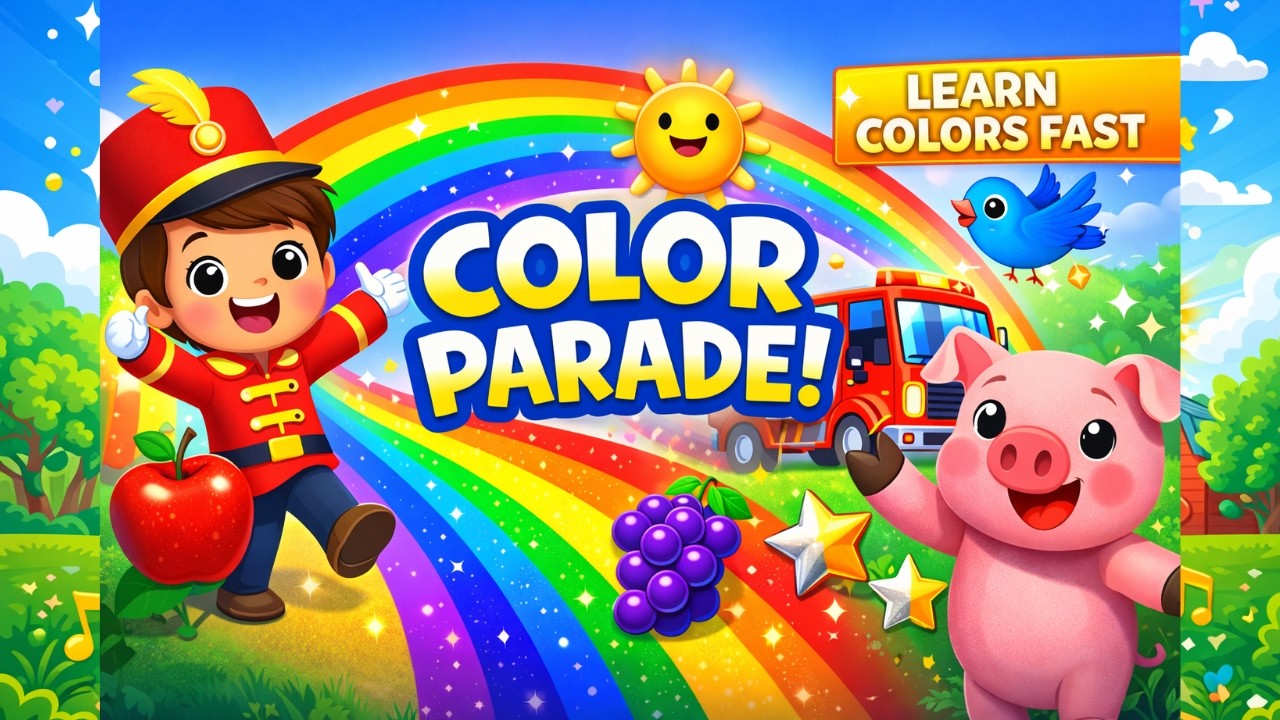 Color Parade Song 🎉| Learn Colors Song for Kids #kidssongs #nurseryrhymes #kidssongs