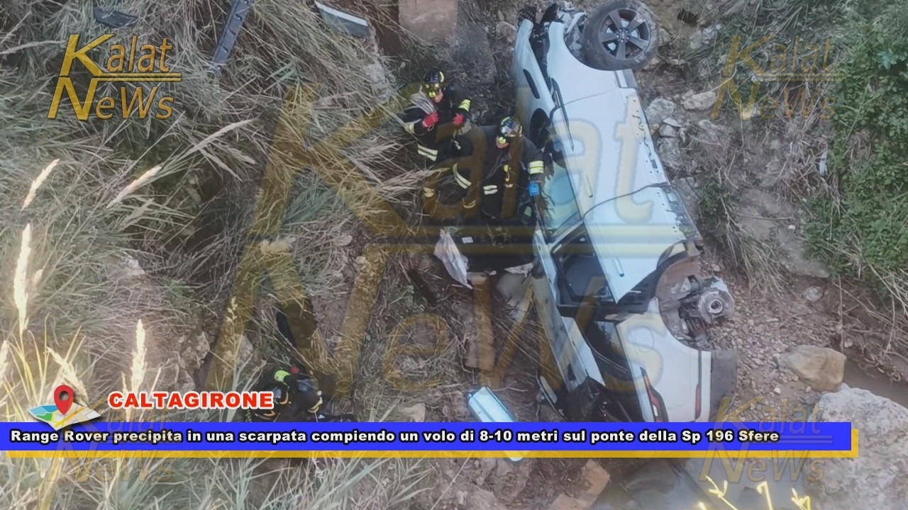 Caltagirone, Range Rover compie un volo di 8 metri in una scarpata Ferito soccorso in eliambulanza