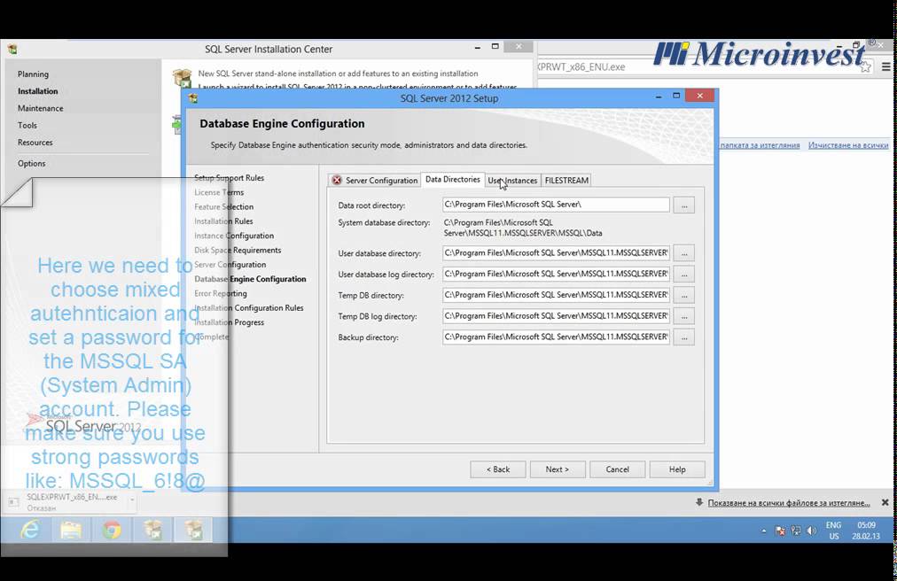 Microsoft SQL Server Express 2012 Install for Microinvest Software needs