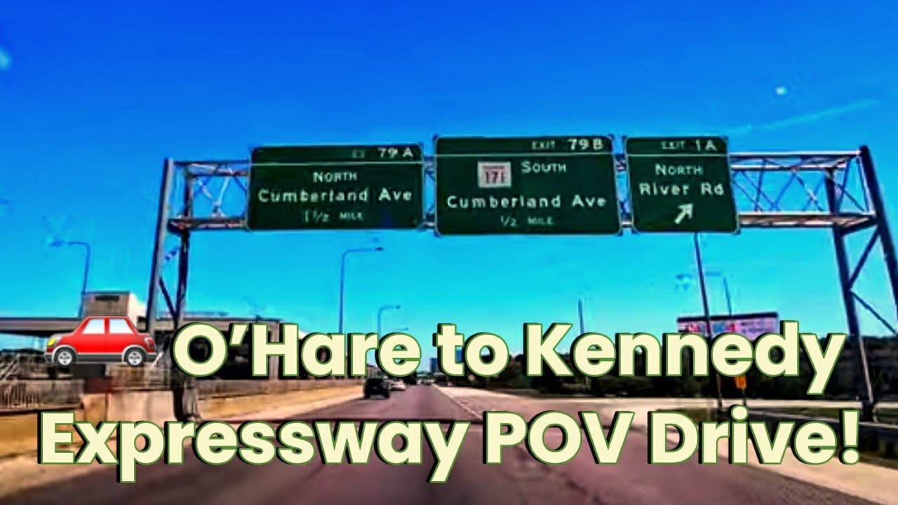 🚗CHICAGO, ILLINOIS O'Hare International Airport. River Rd. I-190/90/94 Kennedy Exp. Washington Blvd