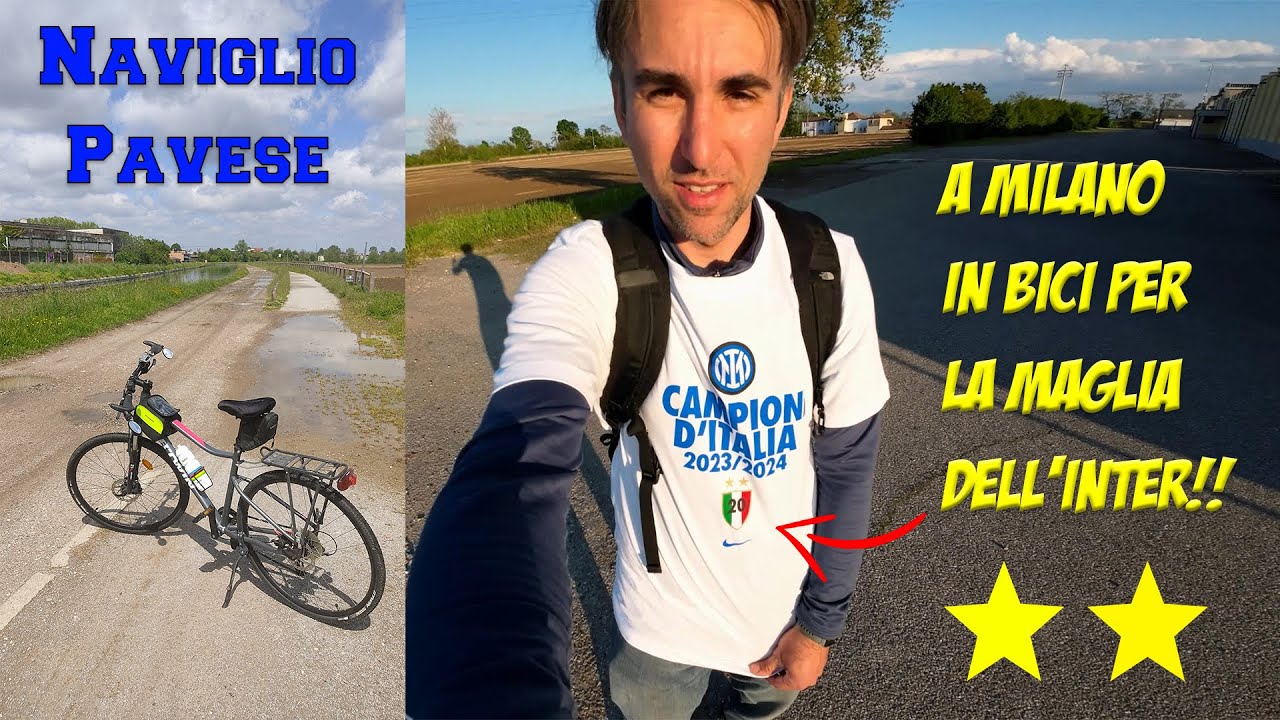 A MILANO in BICI lungo il NAVIGLIO PAVESE per la maglietta dell'INTER!! (Tributo seconda stella)