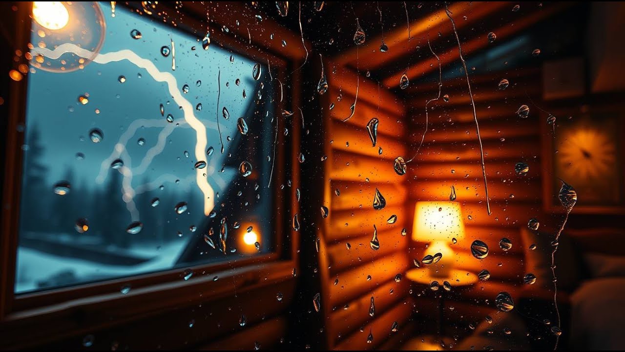 🌧️ Расслабляющий звук сильного дождя за окном с мягким громом 💤 – Видео для улучшения сна