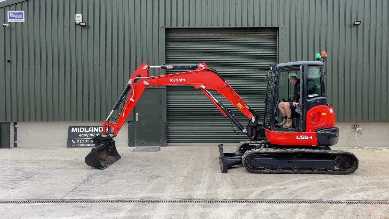 Kubota U55-4 5 ton Mini Digger 2018 Midlands Equipment Demo Video