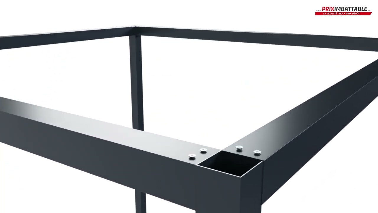 Carport Aluminium Toit Plat Avec Débords 6 X 4 M