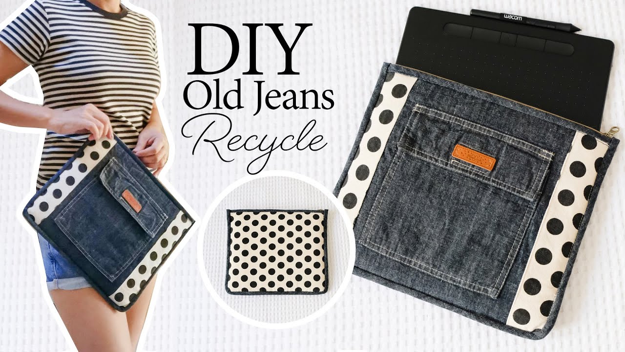 DIY Old Jeans Recycle  Tablet Case , Wacom | Tutorial (177)