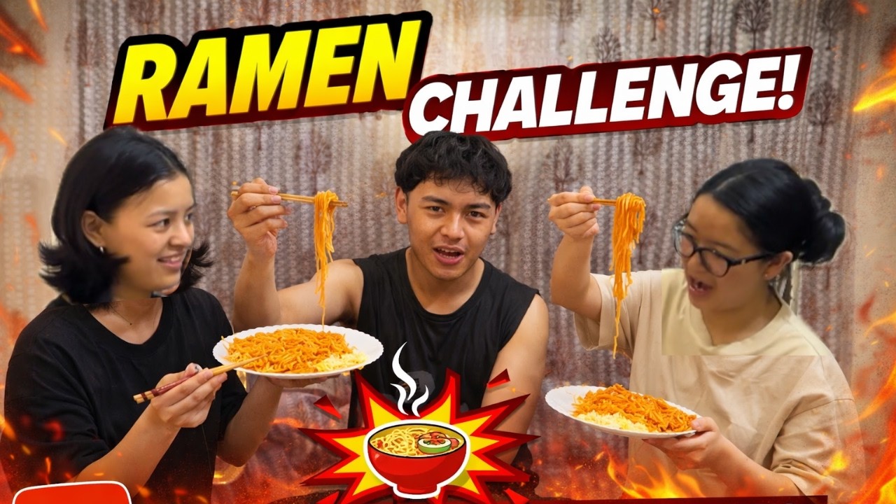 Ramen Challenge With Sisters 🔥🍜 || Who Finishes First?