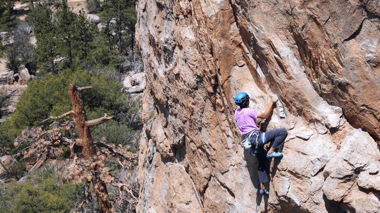 Climbing “Pistol Pete” (5.10a) - Doc Holliday Wall, Holcomb Valley Pinnacles