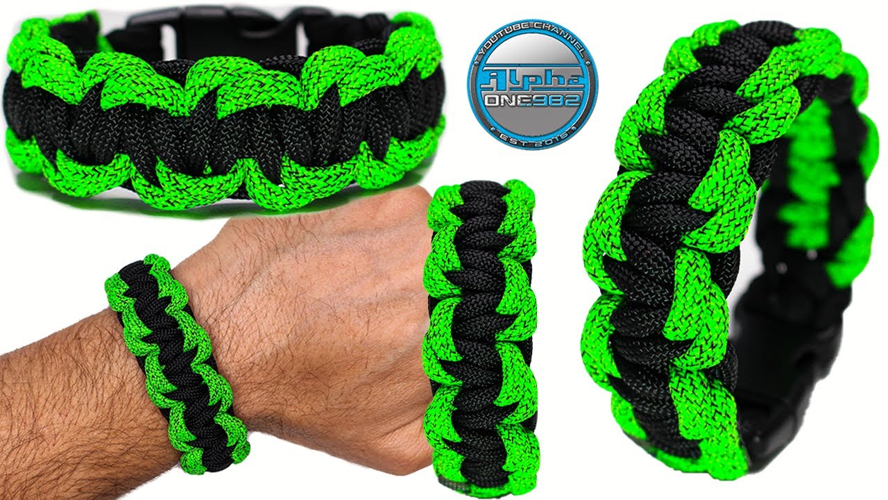 How to Make a Paracord Bracelet Double Solomon Cobra Knot Tutorial DIY