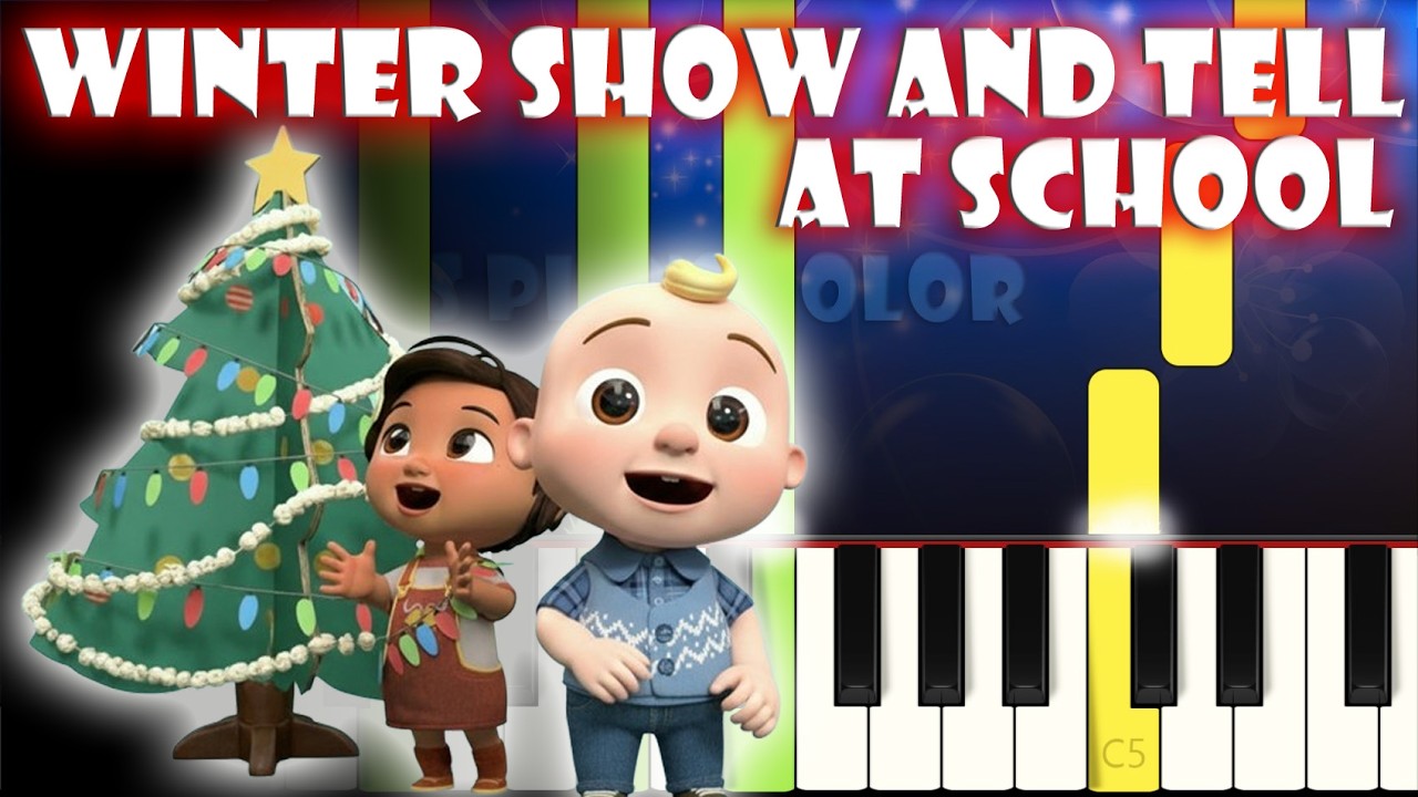 Winter Show And Tell At School - Cocomelon | Piano Tutorial | Karaoke