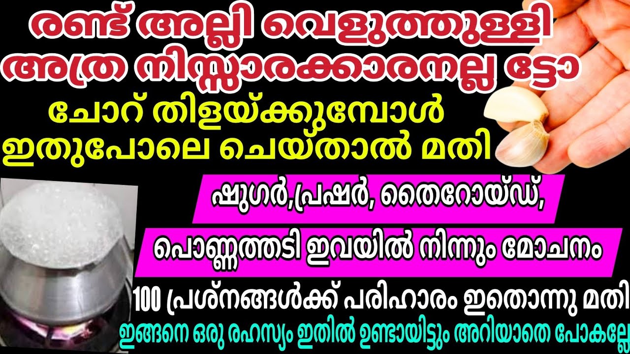 രണ്ട് അല്ലി  വെളുത്തുള്ളി അത്ര നിസ്സാരക്കാരനല്ല ട്ടോ | 100 പ്രശ്നങ്ങൾക്ക് പരിഹാരം ഇതൊന്നു മതി 